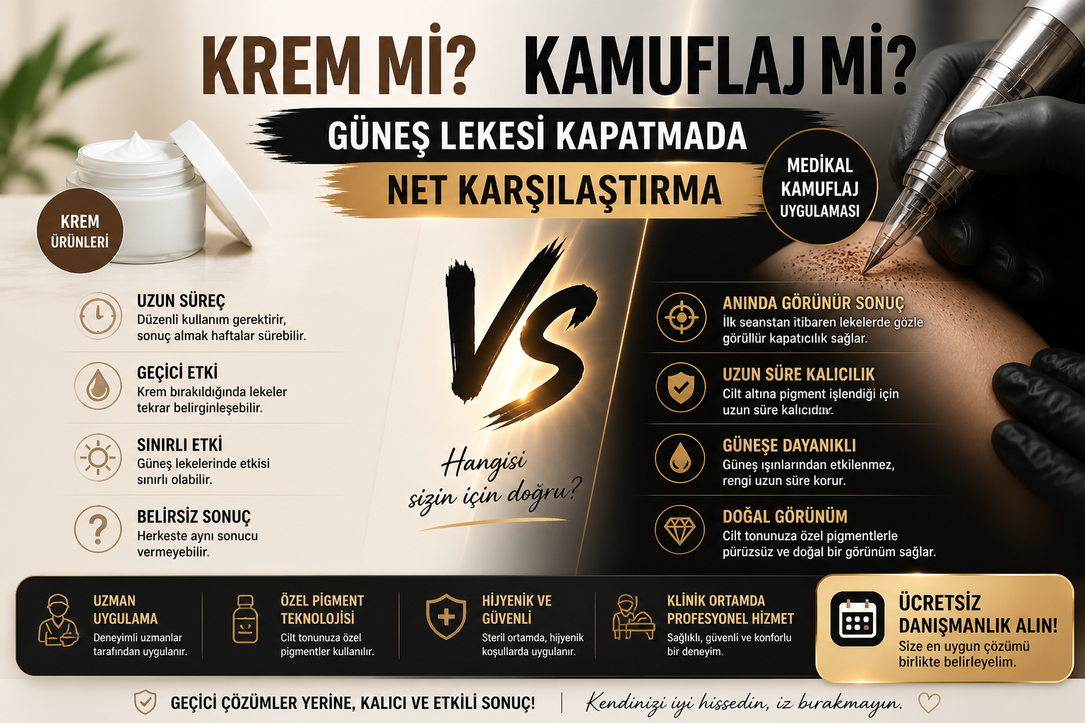 Krem mi Kamuflaj mı? Güneş Lekesi Kapatmada Net Karşılaştırma