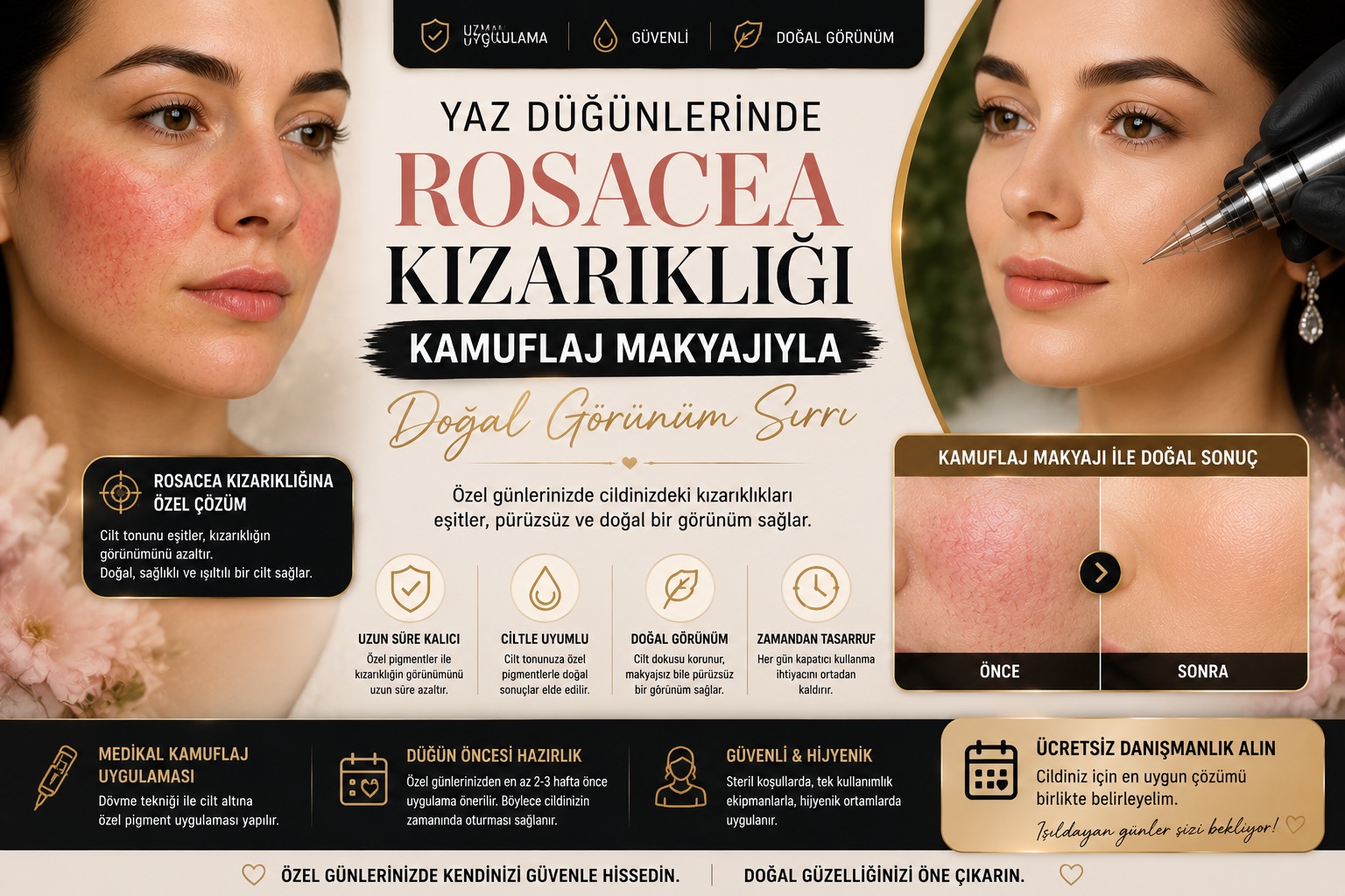 Yaz Düğünlerinde Rosacea Kızarıklığı: Kamuflaj Makyajıyla Doğal Görünüm Sırrı